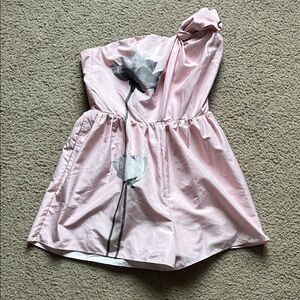 Express Light Pink Floral Romper with Bow